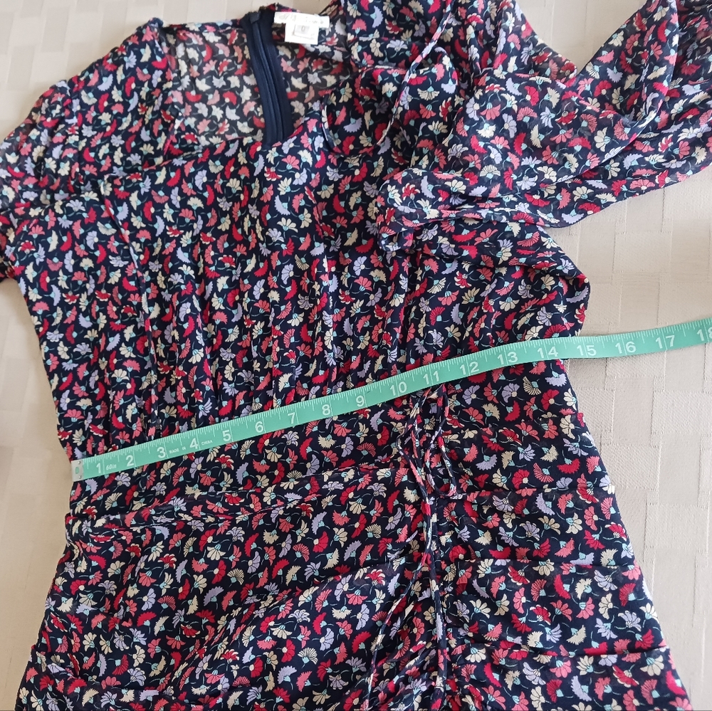 Shoshanna Bari Shirred Floral Print Silk Dress - Picture 13 of 16